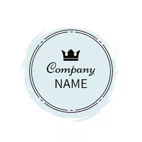 König Logo Blue Circle and Black Crown logo design