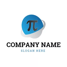 Pi Logo Blue Circle and Black Pi logo design