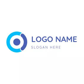 Company & Organization Logo Blue Circle and Dot logo design