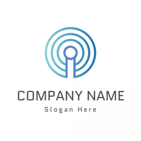 インターネットロゴ Blue Circle and Internet logo design