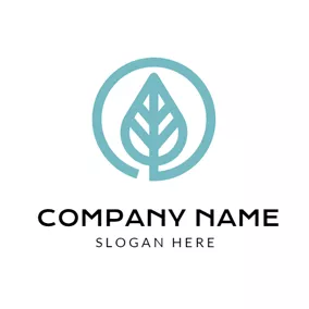 Environment & Green Logo Blue Circle and Leaf logo design