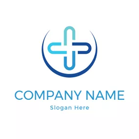 Plus Logo Blue Circle and Plus logo design