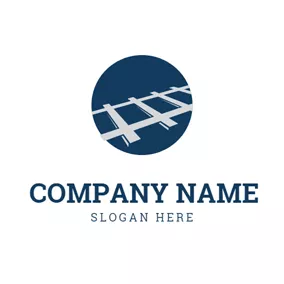 Railway Logo Blue Circle and Railway logo design