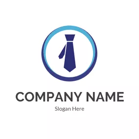 Work Logo Blue Circle and Tie logo design
