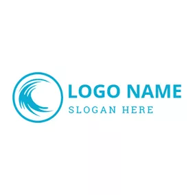 Abstract Logo Blue Circle and Water logo design