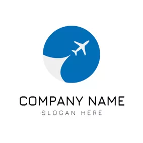 Environment & Green Logo Blue Circle and White Airplane logo design