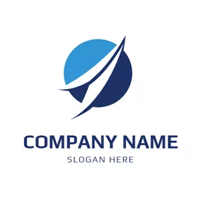 Travel & Hotel Logo Blue Circle and White Arrow logo design
