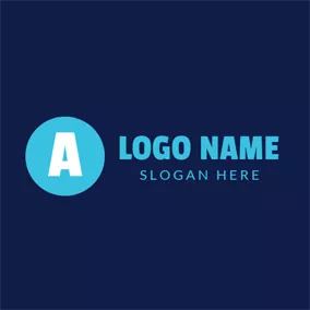 Letter Logo Blue Circle and White Letter A logo design