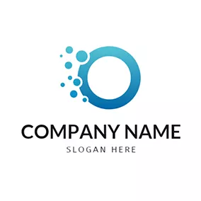 Abstract Logo Blue Circle Annulus and Bubble logo design