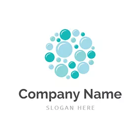 Logótipo Limpeza Blue Circle Cleaning Bubble logo design