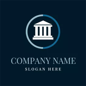 Business & Consulting Logo Blue Circle House Real Estate logo design