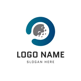 Golf Logo Blue Decoration and Golf Ball logo design