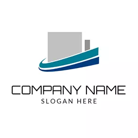 Business & Consulting Logo Blue Decoration and Gray Newspaper logo design