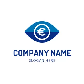 Finance & Insurance Logo Blue Eye and White Euro logo design