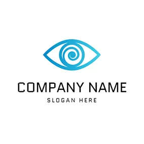 螺旋狀logo Blue Eye Circle Rotation Spiral logo design