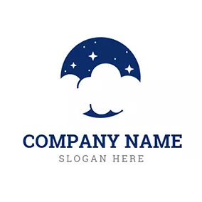 Dot Logo Blue Firmament and White Cloud logo design