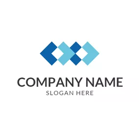 フローリング　ロゴ Blue Floor Tile Icon logo design