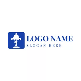 Life Logo Blue Frame and White Lamp logo design