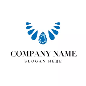 Luxury Logo Blue Guttiform Precious Stone logo design