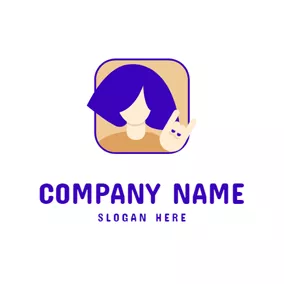 Blue Hair and Hipster logo design