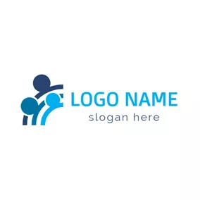Non-profit Logo Blue Harmonious Family logo design