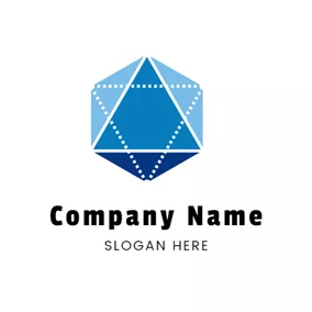 Math Logo Blue Hexagon and Math logo design