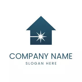 Ray Logo Blue House and White Laser logo design