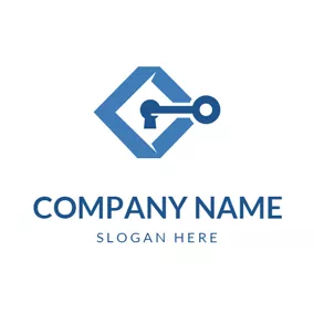 Lock Logo Blue Lock and Code logo design