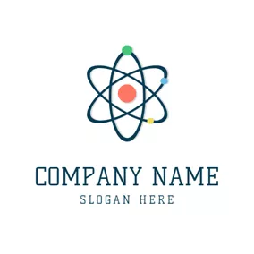 Science & Technology Logo Blue Orbit and Colorful Atom logo design