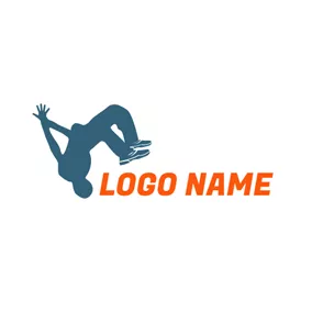 Parkour Logo Blue Parkour Sportsman logo design