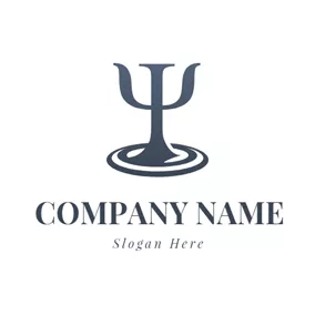 Psi Logo Blue Pedestal and Psi Icon logo design