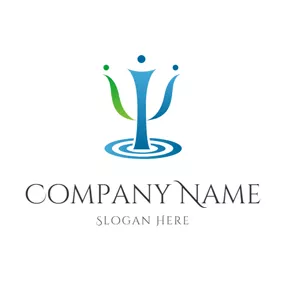 Psi Logo Blue Pedestal and Psi logo design