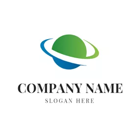 Orbit Logo Blue Planet and Galaxy logo design