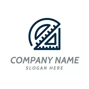Scale Logo Blue Protractor and Triangle logo design