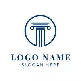 Attorney & Law Logo Blue Round Court logo design