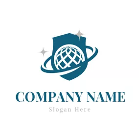 Orbit Logo Blue Shield and Orbit logo design