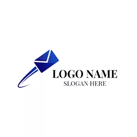 Business & Consulting Logo Blue Speed and Envelope logo design