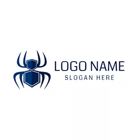 Pest Control Logo Blue Spider and Pest Control logo design