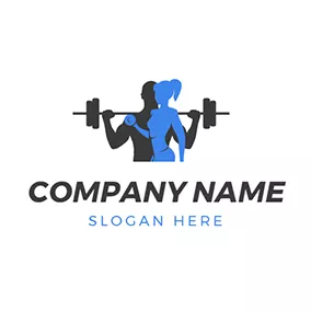 Male Logo Blue Sportswoman and Black Male Athlete logo design