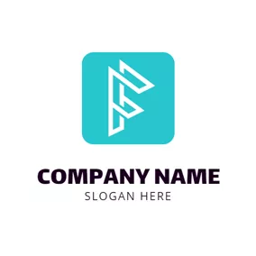 Logótipo F Blue Square and 3D Letter F logo design