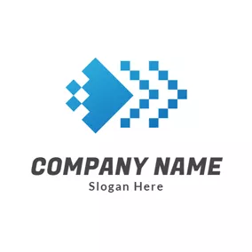 Abstract Logo Blue Square and Arrow logo design