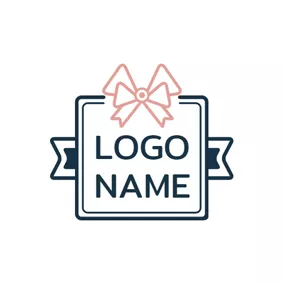 Life Logo Blue Square and Beautiful Bowknot logo design