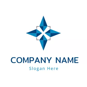Abstract Logo Blue Square and Star logo design