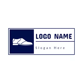 Fashion & Beauty Logo Blue Square and White Shoe logo design