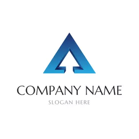 Metal Logo Blue Three Dimensional Delta logo design