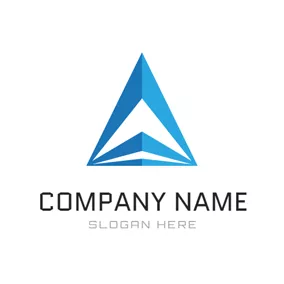 Construction Logo Blue Triangle and Abstract Mansion logo design