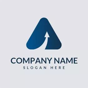 Finance & Insurance Logo Blue Triangle and White Arrow logo design