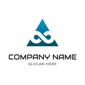 Unendlich Logo Blue Triangle and White Infinity logo design