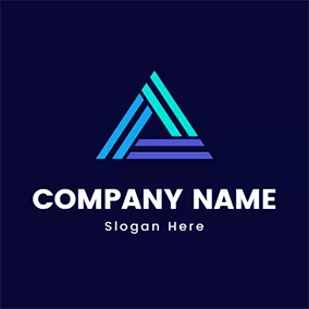 Abstract Logo Blue Triangle Shape and Round logo design