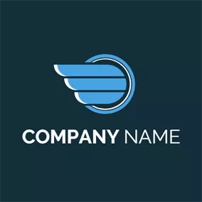 Company & Organization Logo Blue Wing and Circle logo design